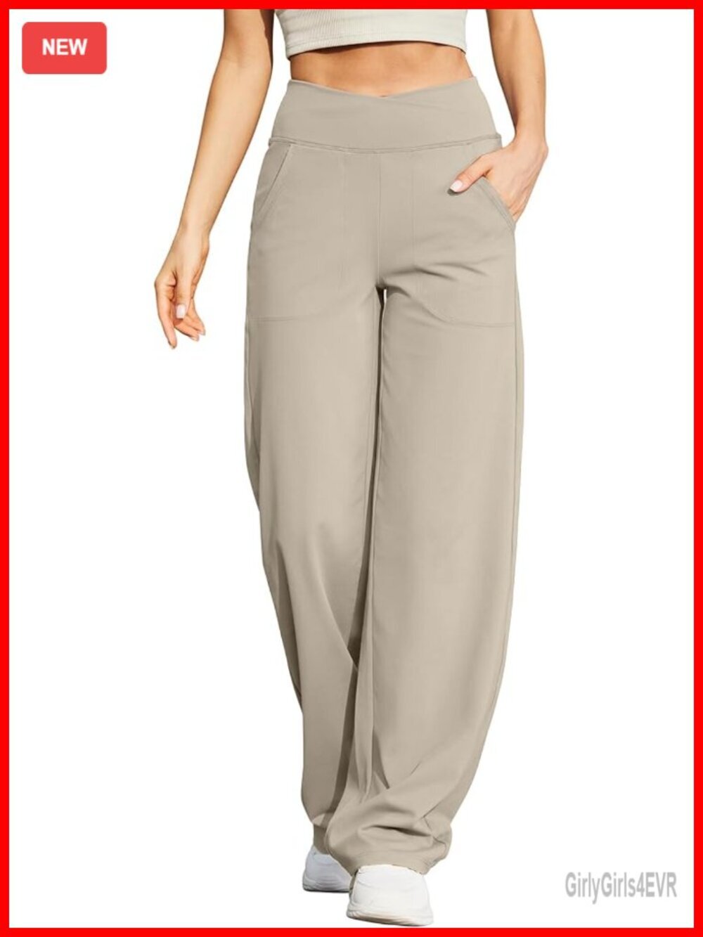 Wide Leg Yoga Pants with Pockets High Waist Stretch Lounge